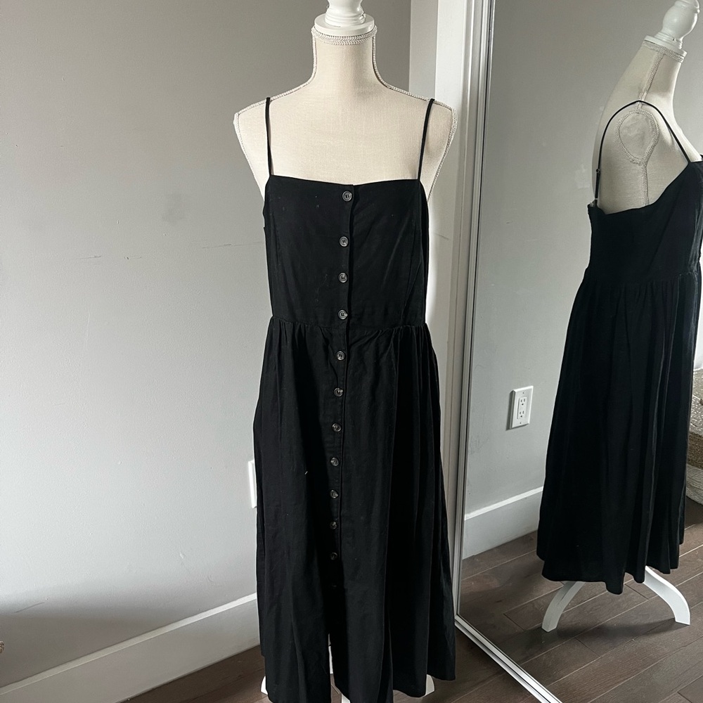 H&M Black Spaghetti Strap Midi Sundress